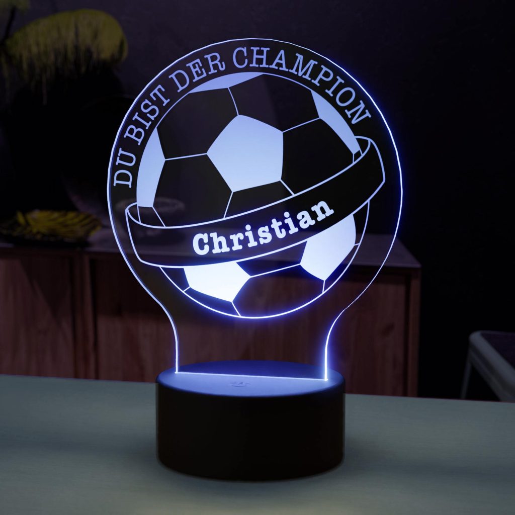 Geschenkidee Kinder Acrylglas LED Fußball